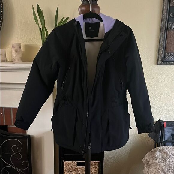 All in Motion Black Raincoat with Hood and Water-Resistant Finish - Picture 1 of 3